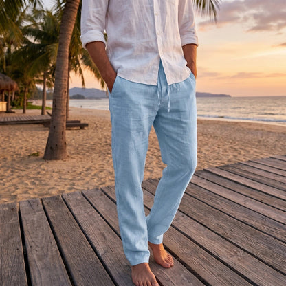 Leinenhose – Leichte Herrenhose mit geradem Bein für den Sommer-Chaps Herrenmode