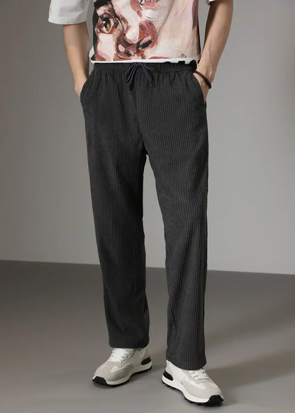 Locker sitzende Hosen – Lässige Herrenhose mit geradem Bein und Kordelzug-Chaps Herrenmode