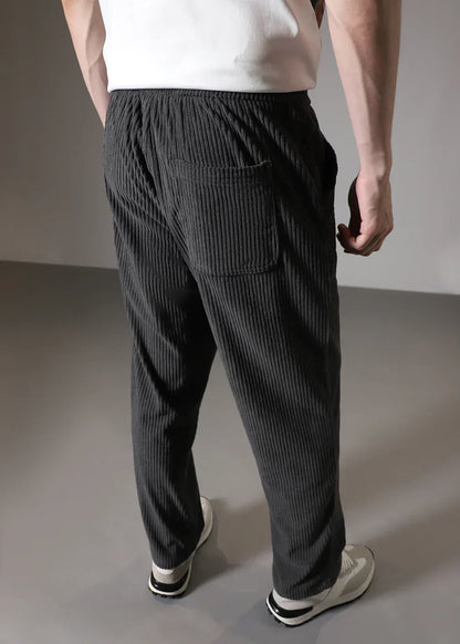 Locker sitzende Hosen – Lässige Herrenhose mit geradem Bein und Kordelzug-Chaps Herrenmode