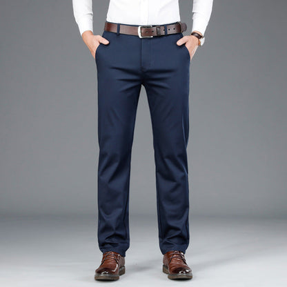 Lockere Hosen | Smart Casual | Gerader Schnitt | Anzughosen | Herrenhosen-Dunkelblau-S-Chaps Herrenmode