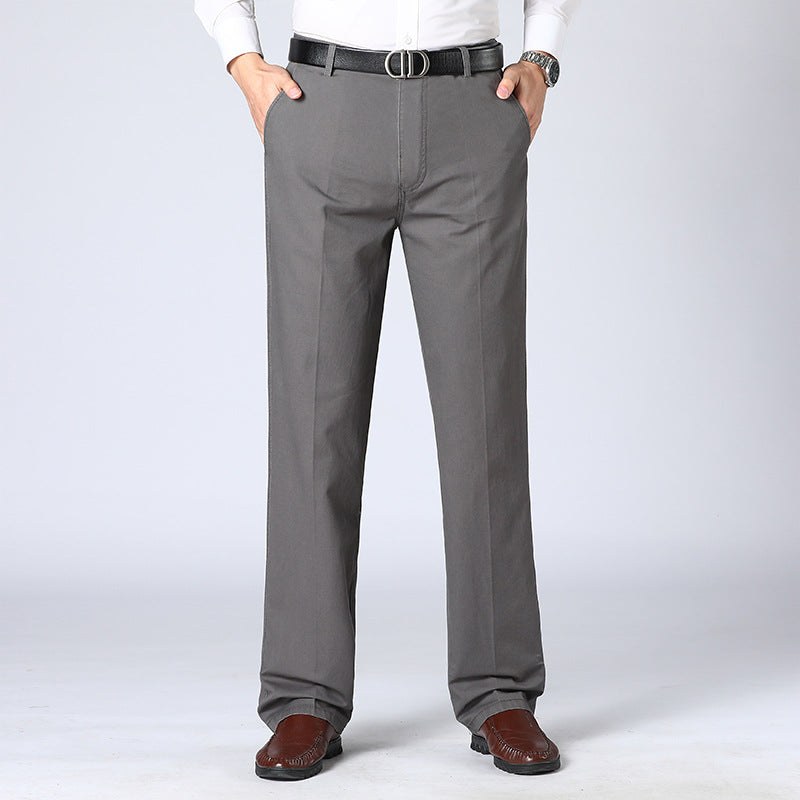 Lockere Hosen | Smart Casual | Gerader Schnitt | Anzughosen | Herrenhosen-Grau-S-Chaps Herrenmode