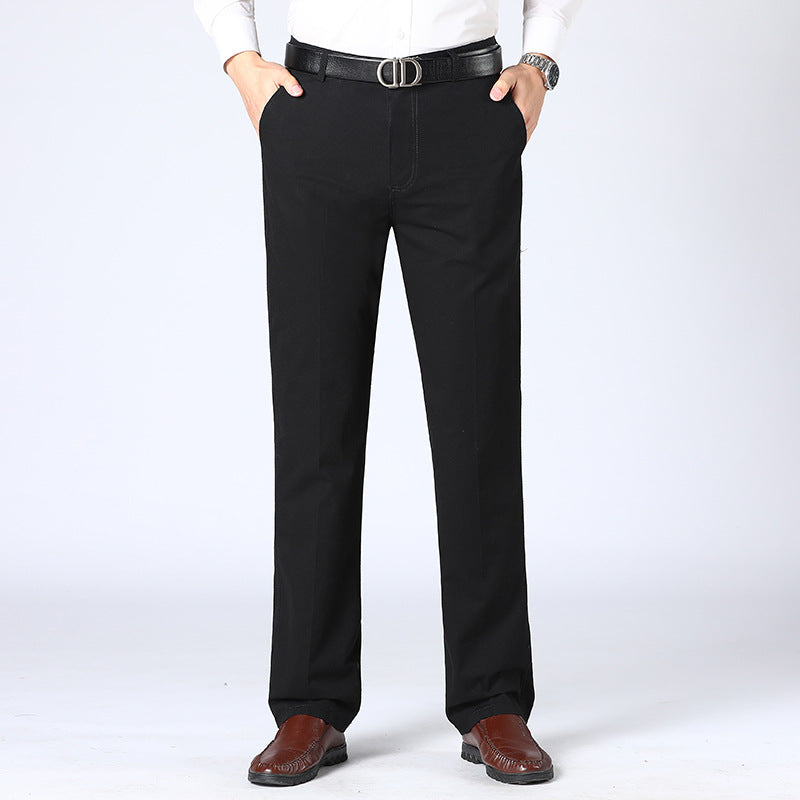Lockere Hosen | Smart Casual | Gerader Schnitt | Anzughosen | Herrenhosen-Schwarz-S-Chaps Herrenmode