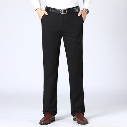 Lockere Hosen | Smart Casual | Gerader Schnitt | Anzughosen | Herrenhosen-Schwarz-S-Chaps Herrenmode