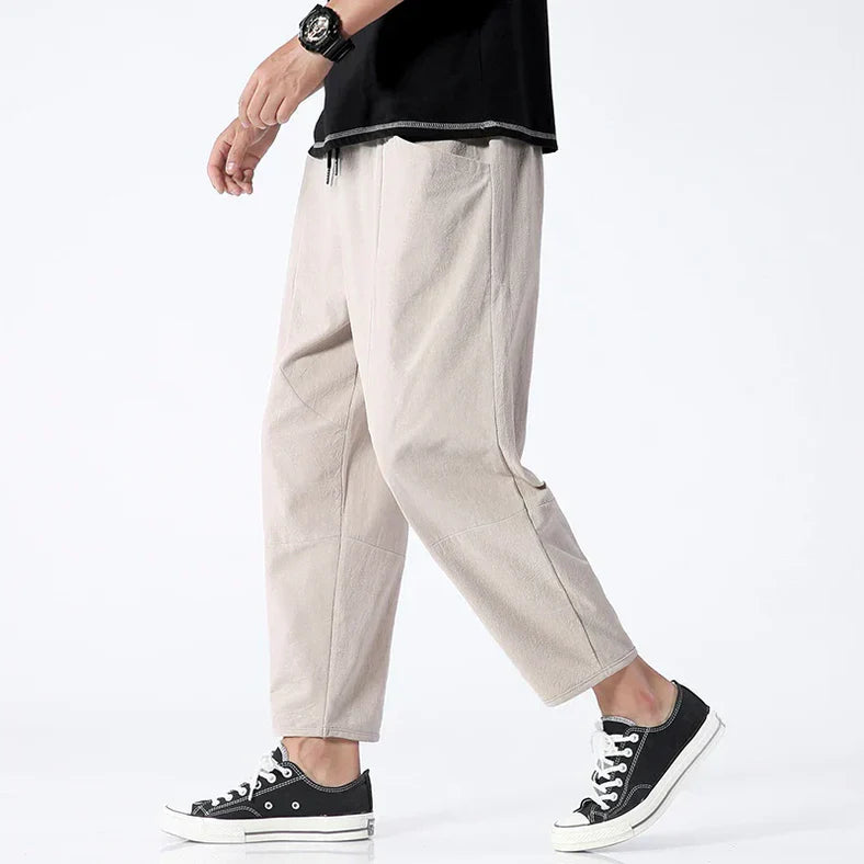 Lockere Passform – Lässige, knöchellange Baggy-Hose für Männer-Khaki-M-Chaps Herrenmode