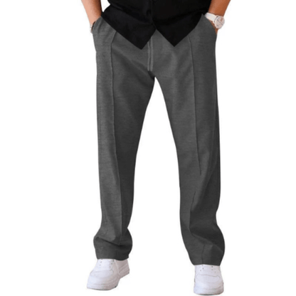 Loose Fit Hose - Casual - Gerades Bein - Sommerhose - Herrenhosen-Dunkelgrau-S-Chaps Herrenmode