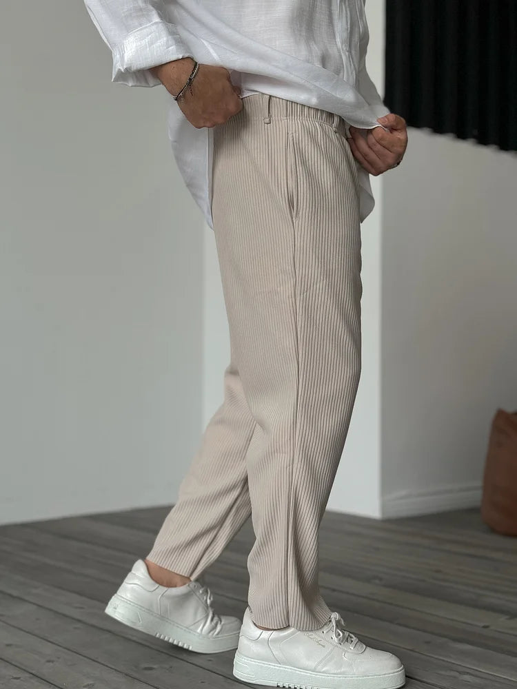 Loose Fit Hose - Gerippt - Elastische Taille - Gerade Hosenbeine - Herrenhosen-Chaps Herrenmode