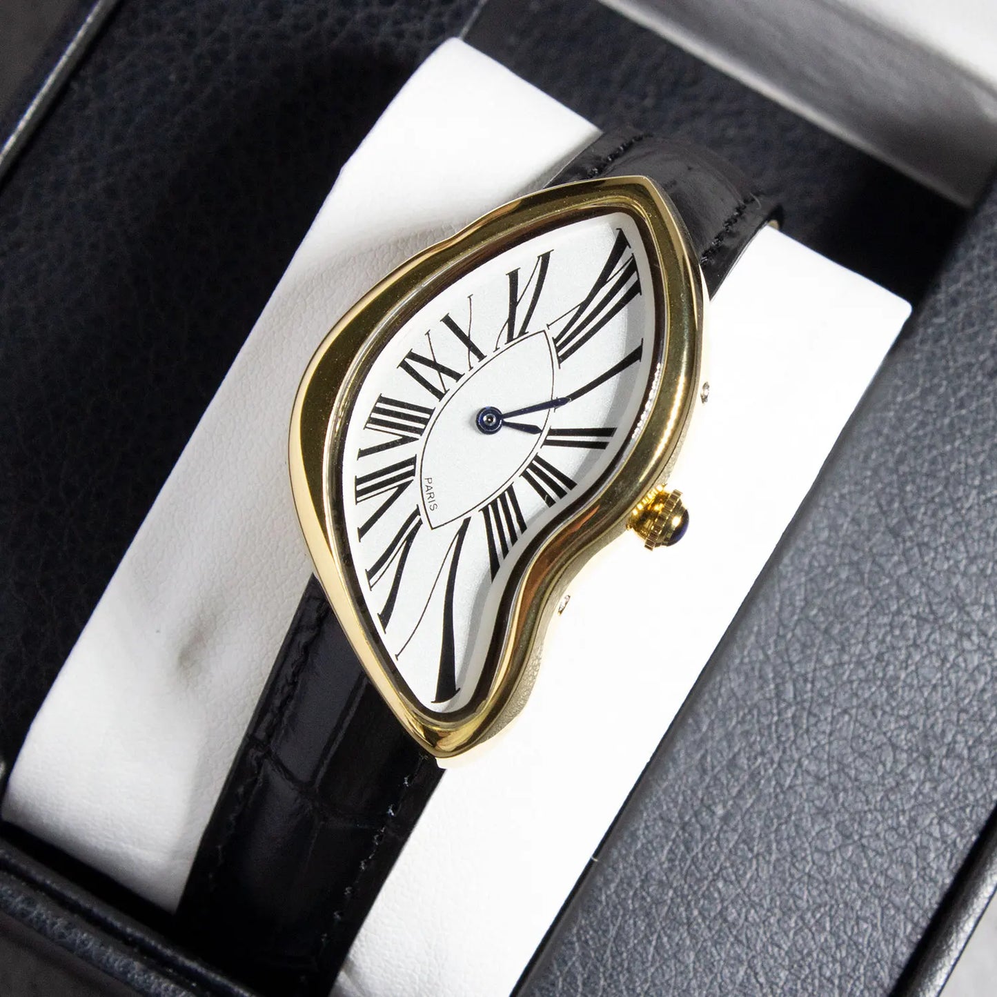 Melting Watch | Mode | Schwarzes Armband | Lederarmbanduhr | Herrenuhr-Chaps Herrenmode