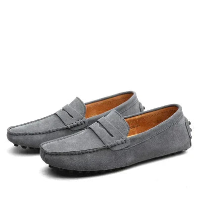 Mokassins | Slip-On | Bequem | Wildleder-Slipper | Herren-Slipper-Grau-38-Chaps Herrenmode