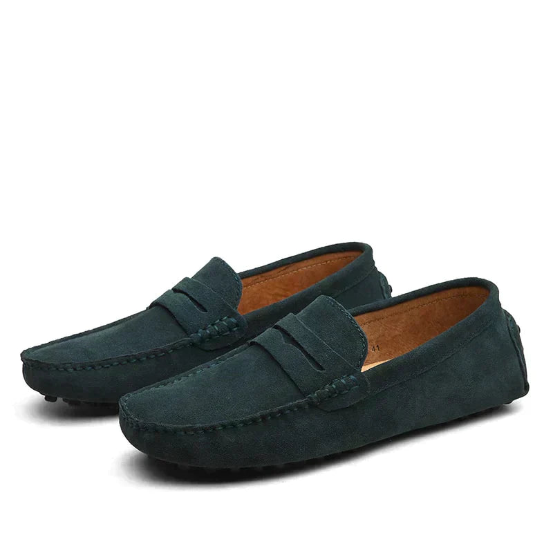 Mokassins | Slip-On | Bequem | Wildleder-Slipper | Herren-Slipper-Grün-38-Chaps Herrenmode