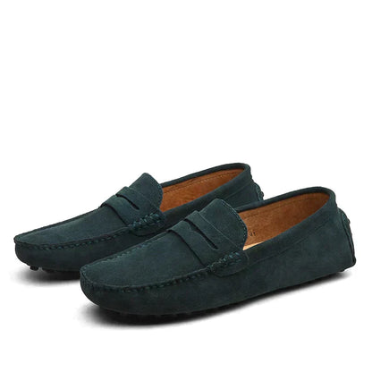 Mokassins | Slip-On | Bequem | Wildleder-Slipper | Herren-Slipper-Grün-38-Chaps Herrenmode