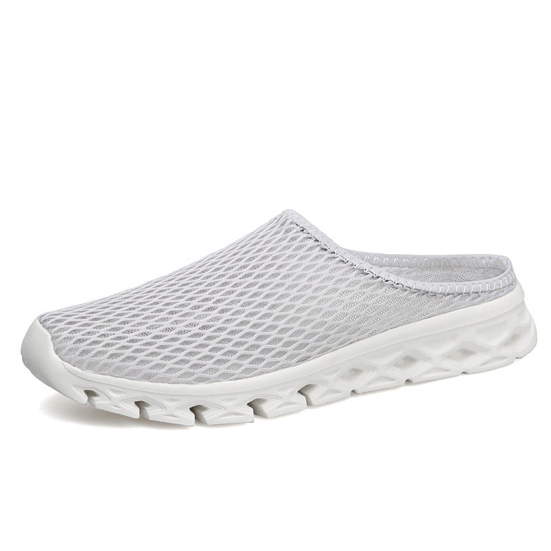 Mules – Atmungsaktiv – Mesh – Slip-On – Herrenschuhe-Grau-35-Chaps Herrenmode
