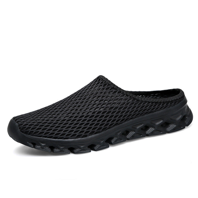 Mules – Atmungsaktiv – Mesh – Slip-On – Herrenschuhe-Schwarz-35-Chaps Herrenmode