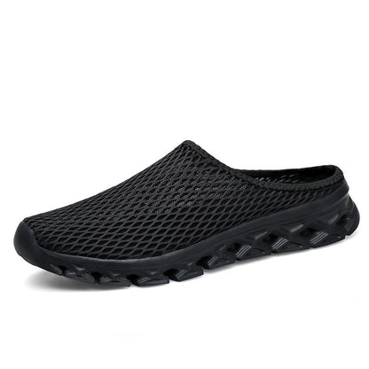 Mules – Atmungsaktiv – Mesh – Slip-On – Herrenschuhe-Schwarz-35-Chaps Herrenmode