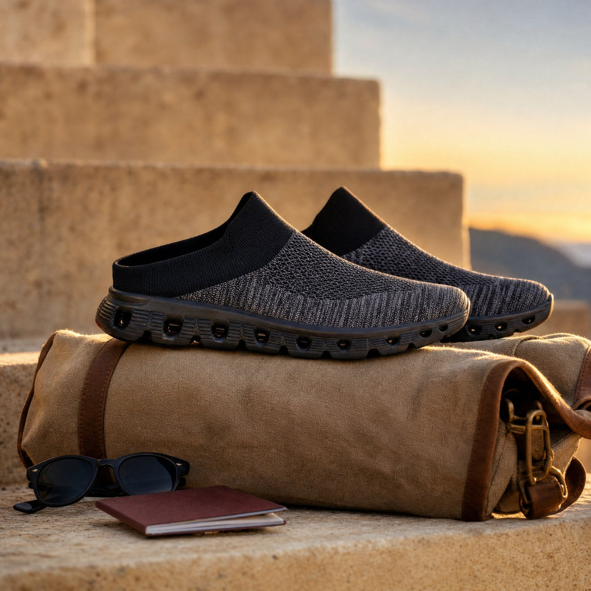 Mules – Reise – Strick – Luftkammer-Sohle – Herrenschuhe-Chaps Herrenmode