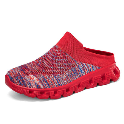 Mules – Reise – Strick – Luftkammer-Sohle – Herrenschuhe-Rot-35-Chaps Herrenmode