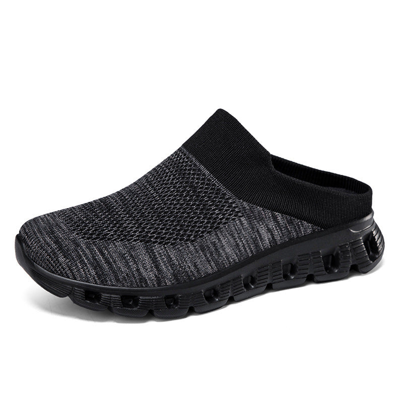 Mules – Reise – Strick – Luftkammer-Sohle – Herrenschuhe-Schwarz-35-Chaps Herrenmode