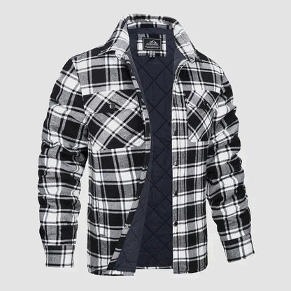 Oberhemd – Langarm – Brusttaschen – Hemd mit Knöpfen – kariertes Hemd-Weiß-S-Chaps Herrenmode