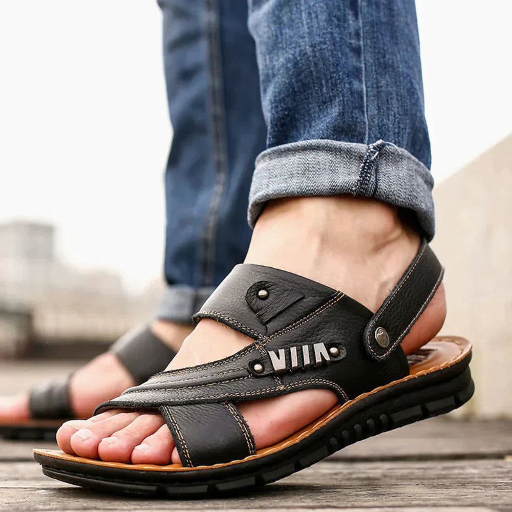 Orthopädische Sandalen - Ergonomisch - Rutschfest - Wanderschuhe - Herrensandalen-Schwarz-37-Chaps Herrenmode