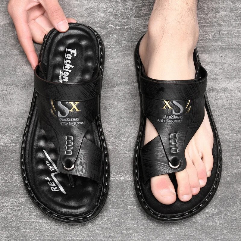 Orthopädische Sandalen - Ergonomische Schmerzlinderung für Männer Flip Flop Hausschuhe-Schwarz-38-Chaps Herrenmode