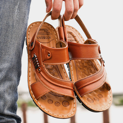 Orthopädische Sandalen – ergonomische Ledersandalen zum Hineinschlüpfen für Herren-Chaps Herrenmode