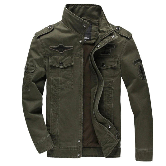 Outdoor-Jacke | Reißverschluss | Taschen | Parka-Jacke | Herren-Jacke-Militärgrün-S-Chaps Herrenmode