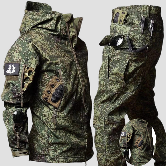 Outdoorbekleidung - Winter - Camouflage - Taktische Jacke - Herren Cargo Hose-Grün-S-Chaps Herrenmode