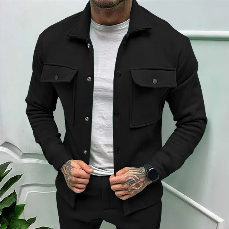 Overshirt – Slim Fit – Knopfleiste – Hemdjacke – Herrenjacke-Chaps Herrenmode