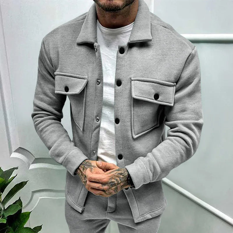 Overshirt – Slim Fit – Knopfleiste – Hemdjacke – Herrenjacke-Chaps Herrenmode