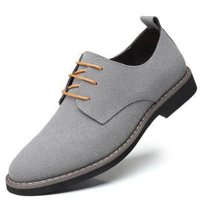 Oxford-Schuhe – Schnürschuhe aus Wildleder für Herren-Grau-38-Chaps Herrenmode