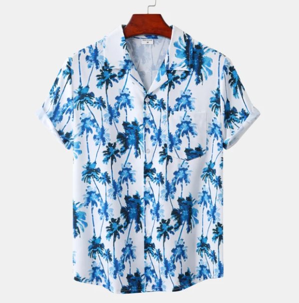 Herren Hawaiihemd Surf Floral Dunkelblau