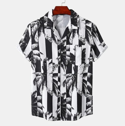 Herren Hawaiihemd Surf Floral Schwarz