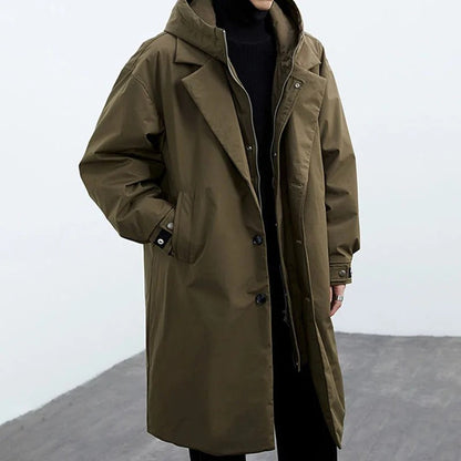 Parka Jacket - Wintermantel mit Kapuze und Übergröße für Männer-Armeegrün-S-Chaps Herrenmode