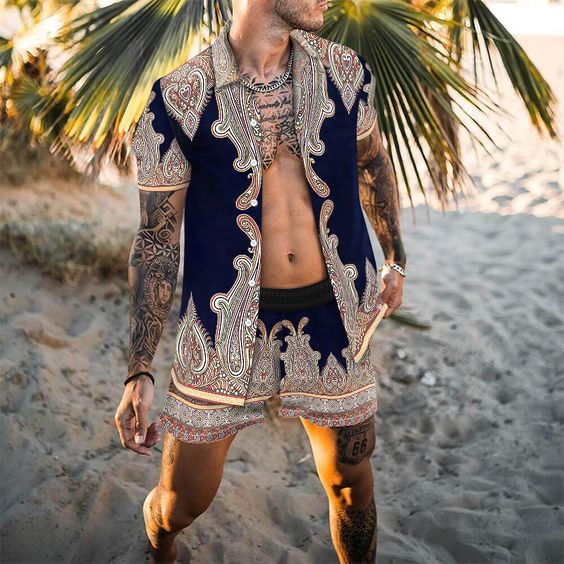 Passendes Set - Zweiteilig - Kurzarm - Herrenbekleidung - Sommerset Herren-Beige-S-Chaps Herrenmode