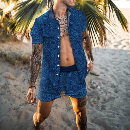 Passendes Set - Zweiteilig - Kurzarm - Herrenbekleidung - Sommerset Herren-Blau-S-Chaps Herrenmode