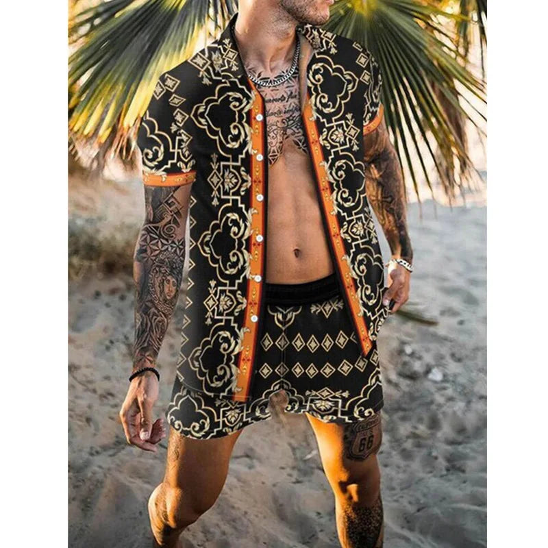 Passendes Set - Zweiteilig - Kurzarm - Herrenbekleidung - Sommerset Herren-Orange-S-Chaps Herrenmode