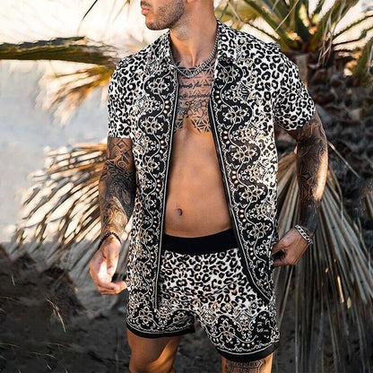 Passendes Set - Zweiteilig - Kurzarm - Herrenbekleidung - Sommerset Herren-Weiß schwarz-S-Chaps Herrenmode