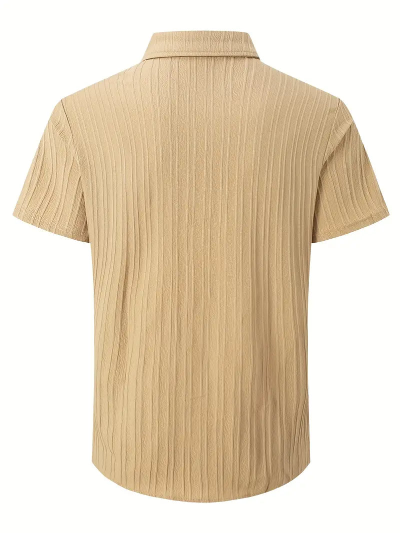 Perry-T-Shirt | Kurzärmeliges Button-up-Hemd für Männer-Chaps Herrenmode