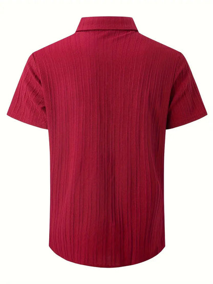 Perry-T-Shirt | Kurzärmeliges Button-up-Hemd für Männer-Chaps Herrenmode