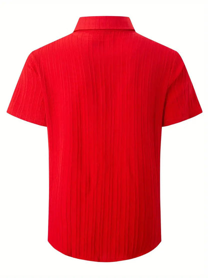 Perry-T-Shirt | Kurzärmeliges Button-up-Hemd für Männer-Chaps Herrenmode
