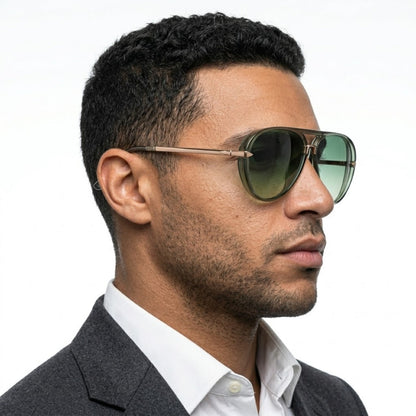 Pilotenbrille Herren | Metallrahmen | Getönte Gläser | Doppelsteg-Chaps Herrenmode