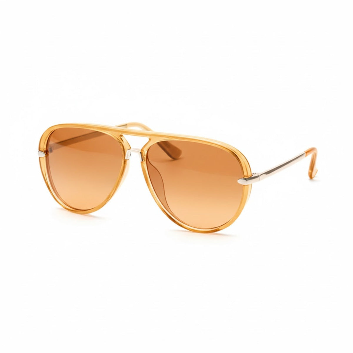 Pilotenbrille Herren | Metallrahmen | Getönte Gläser | Doppelsteg-Orange-Chaps Herrenmode