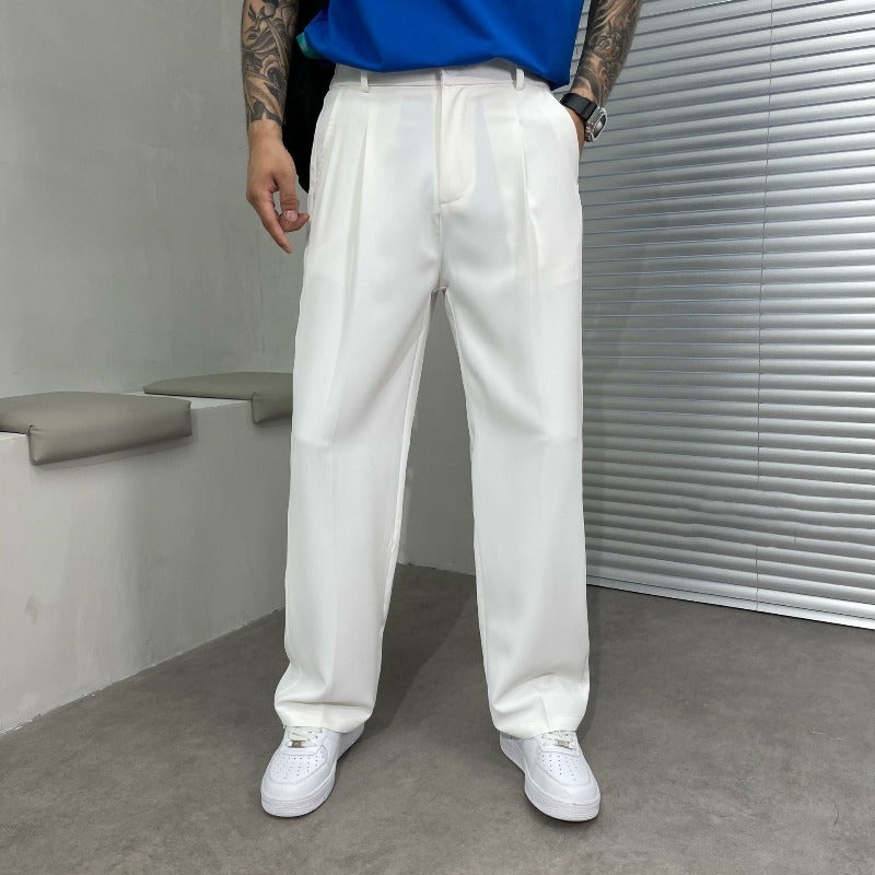 Plisseehose – Business-Casual-Hose für Männer mit geradem Bein-Chaps Herrenmode