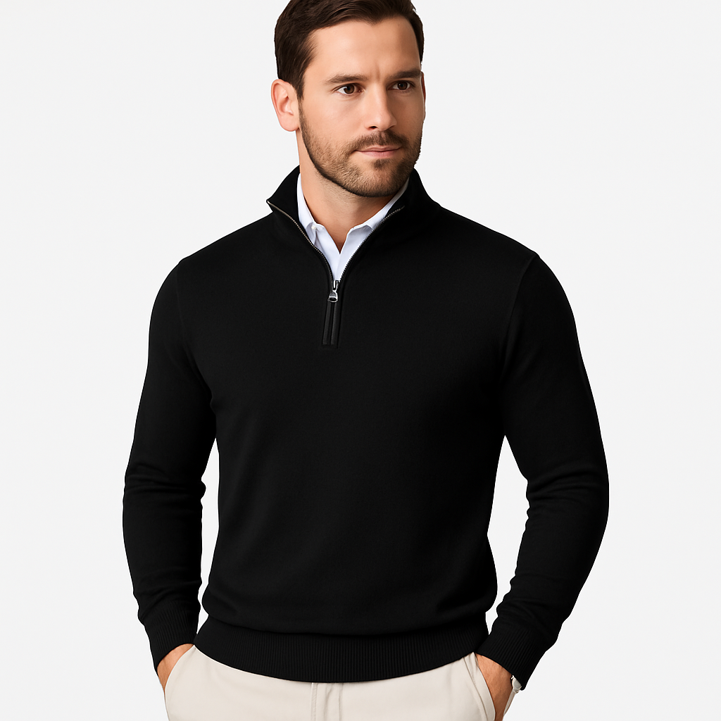 Polo Jumper – Strickpullover mit Viertelreißverschluss für Herren-Chaps Herrenmode