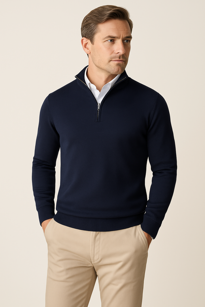 Polo Jumper – Strickpullover mit Viertelreißverschluss für Herren-Chaps Herrenmode