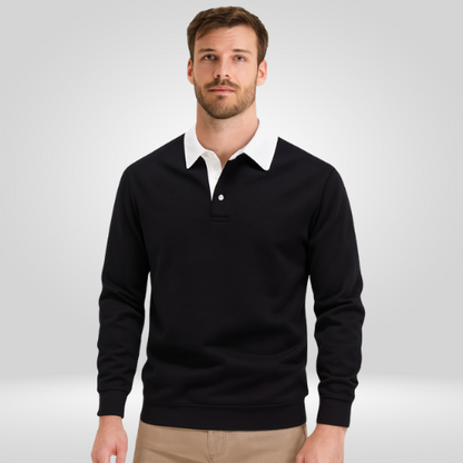 Polo-Pullover | Lässig | Mit Kragen | Pullover | Herren-Pullover-Schwarz-S-Chaps Herrenmode