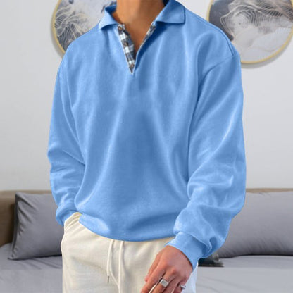 Polo-Sweatshirt – Polopullover für Männer mit Kragen und lockerer Passform-Blau-S-Chaps Herrenmode