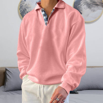 Polo-Sweatshirt – Polopullover für Männer mit Kragen und lockerer Passform-Rosa-S-Chaps Herrenmode