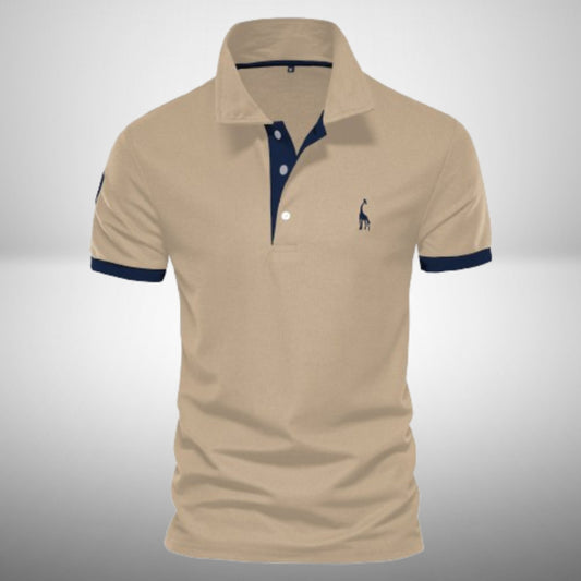 Polo T-Shirt - Atmungsaktiv - Knopfleiste - T-Shirt mit Kragen - Herren-Polo-Shirts-Khaki-S-Chaps Herrenmode