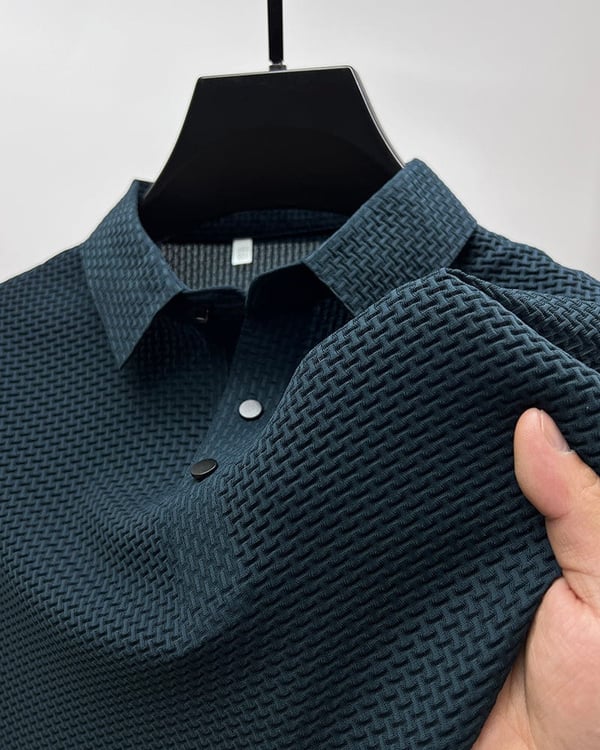 Polo-T-Shirt – Hemdärmel – Polohemden – Herrenhemden-Blau-S-Chaps Herrenmode