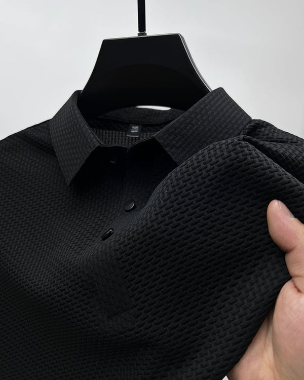 Polo-T-Shirt – Hemdärmel – Polohemden – Herrenhemden-Schwarz-S-Chaps Herrenmode